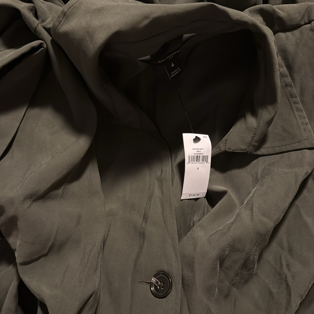 NWT! Banana Republic New Mallard Green Twill Midi Shirtdress - Size 4 🎻 - Picture 3 of 4